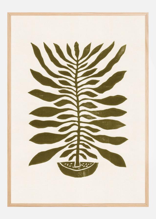 ne Hundred-Leaved Plant #22 / Lino Print Plakāts