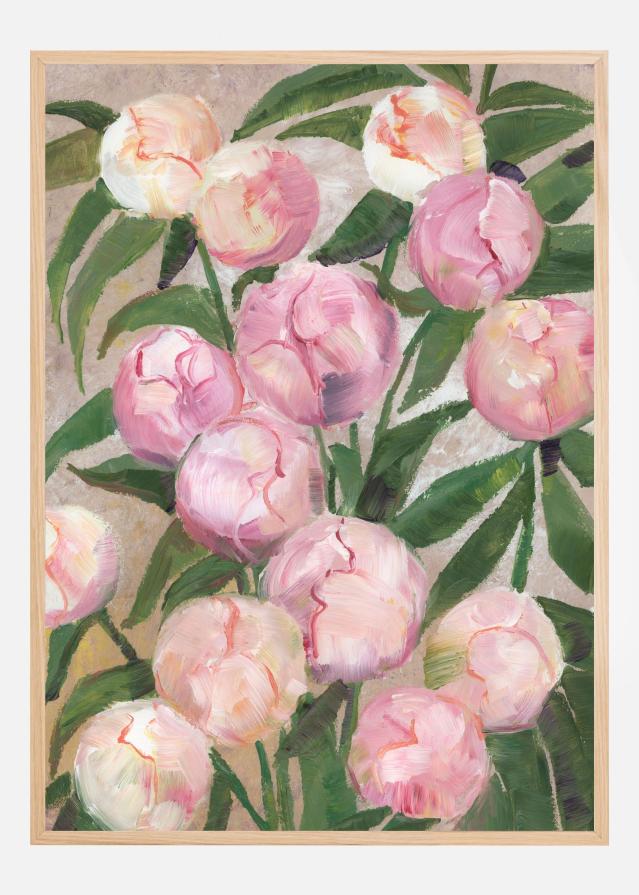 Valenty painterly peonies Plakāts