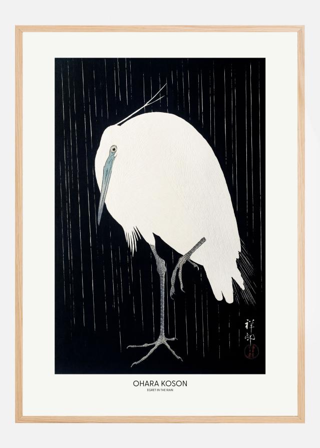 Egret In The Rain Plakāts