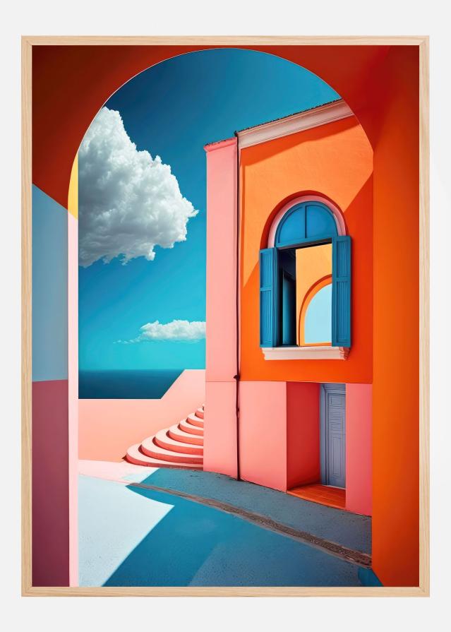 Geometric Village Plakāts