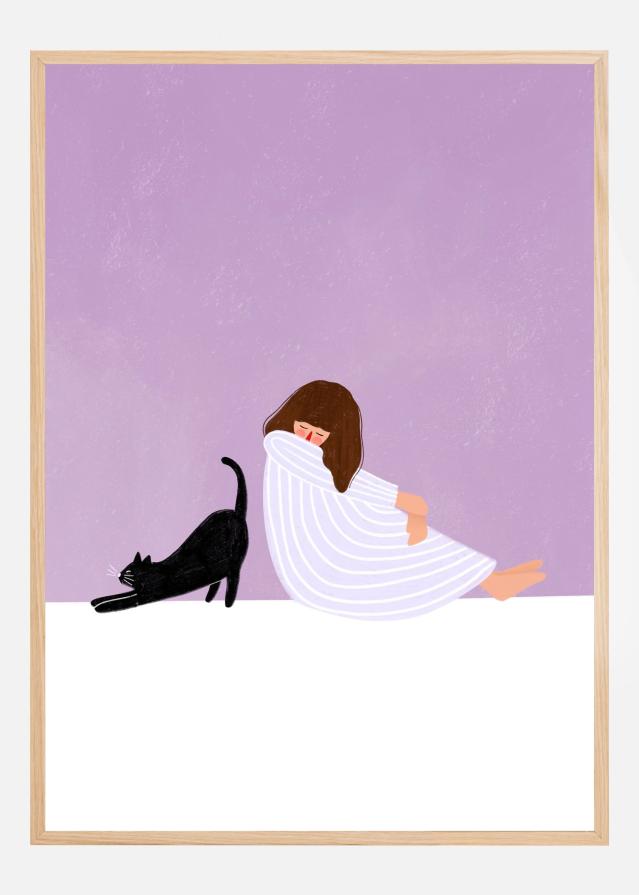 Girl and Cat Plakāts