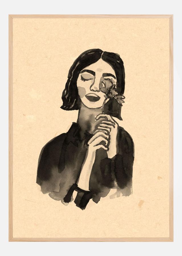 Girl With Flower Plakāts