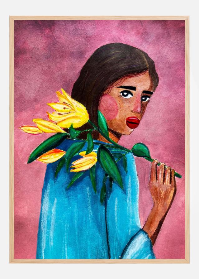 Woman With Lily Plakāts