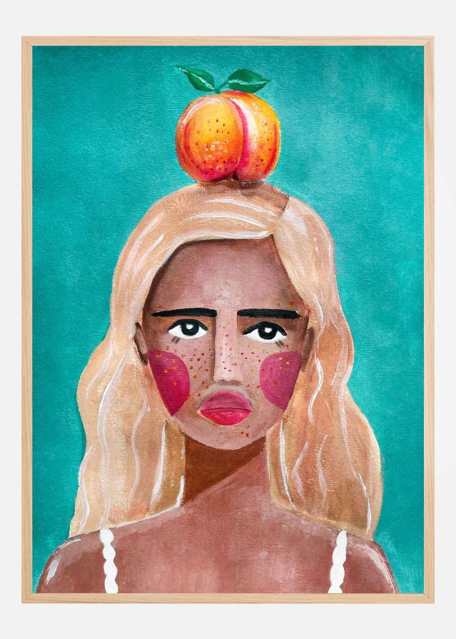 Woman With Peach Plakāts