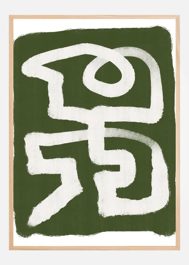 Abstract Green Line Plakāts