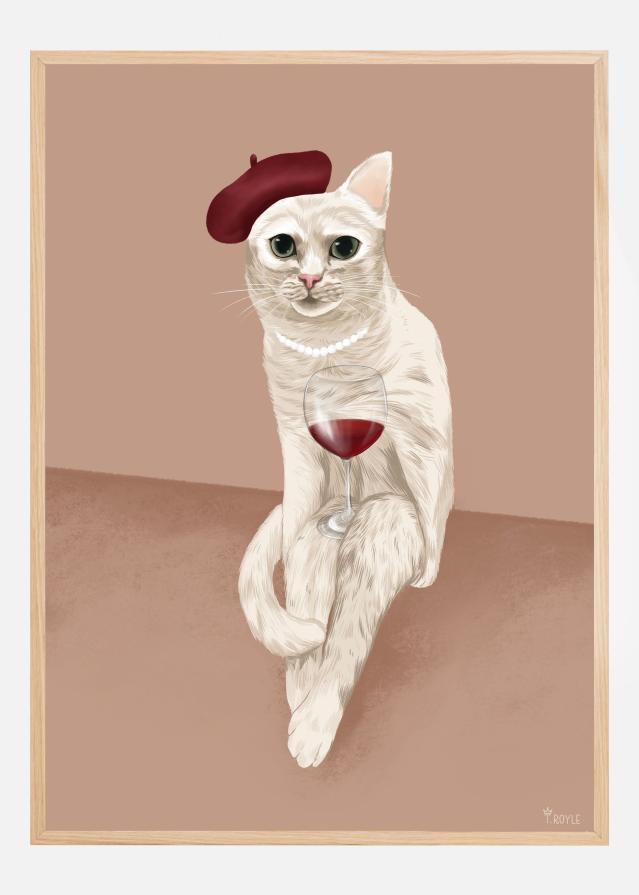 Classy Wine Cat Plakāts
