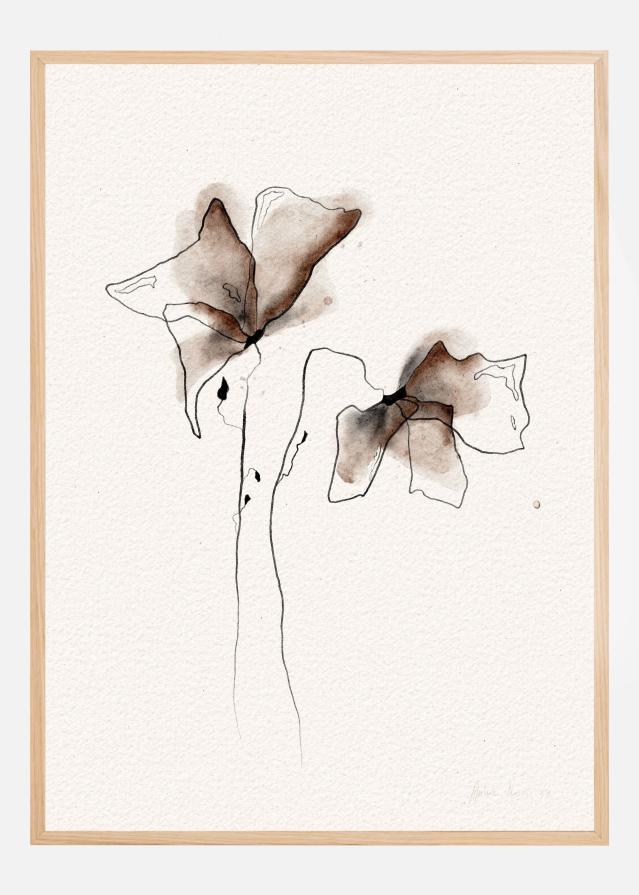 FUNKY FLOWERS digital watercolor painting Plakāts