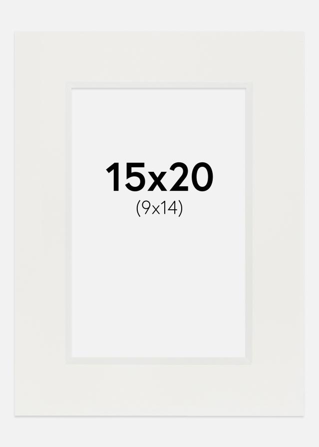 Paspartū Balts 3 mm Balta krāsota maliņa 15x20 cm (9x14)