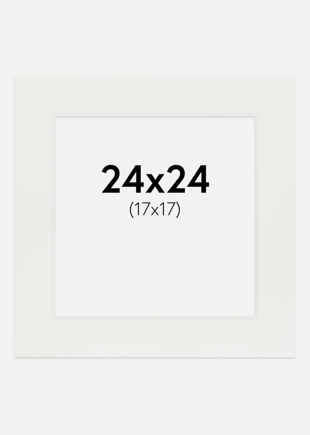 Paspartū Balts 3 mm Balta krāsota maliņa 24x24 cm (17x17)