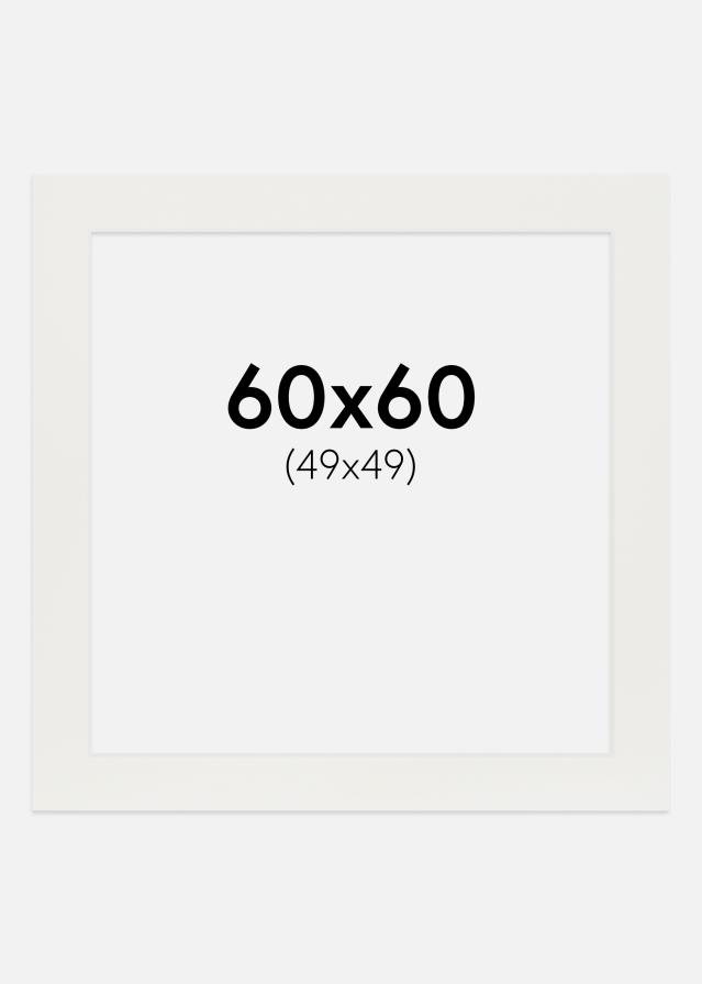 Paspartū Balts 3 mm Balta krāsota maliņa 60x60 cm (49x49)