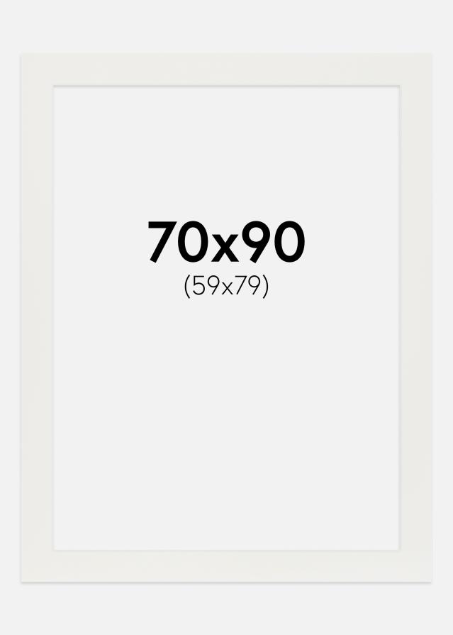 Paspartū Balts 3 mm Balta krāsota maliņa 70x90 cm (59x79)