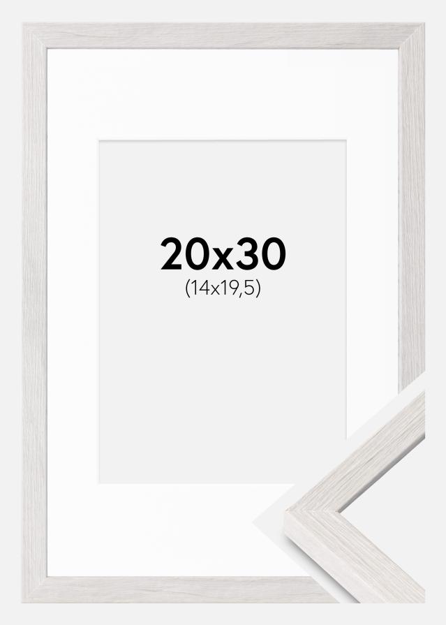 Rāmis Ares Balts Ozols 20x30 cm - Paspartu Balts 15x21 cm