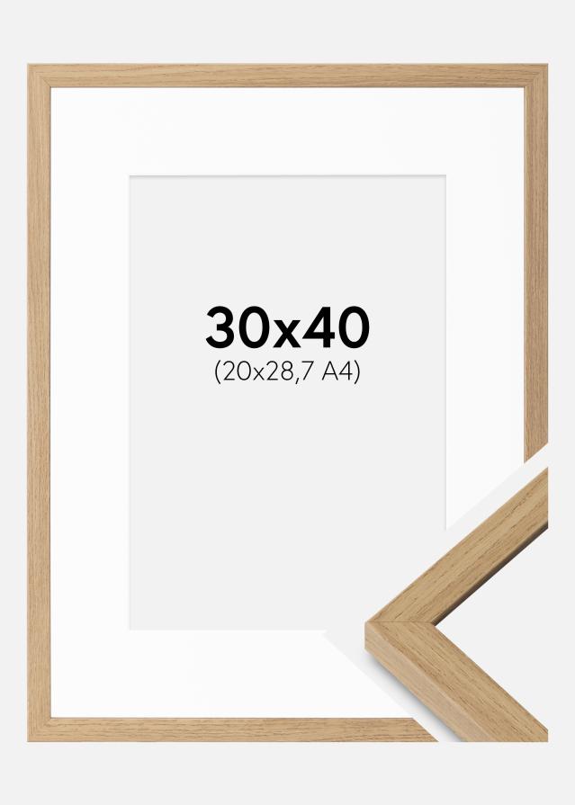 Rāmis Ares dabīgais ozols 30x40 cm - Paspartu Balts 21x29,7 cm
