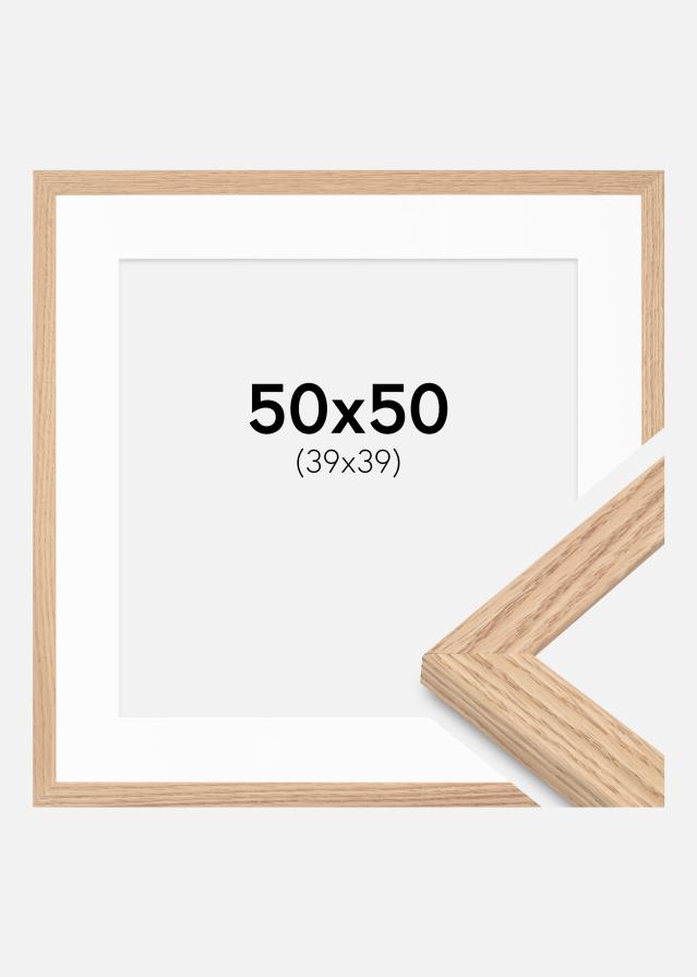 Rāmis Tidlös masīvs Ozols 50x50 cm - Passepartout Balts 40x40 cm