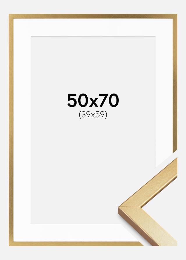 Rāmis Minerva Zelts 50x70 cm - Paspartu Balts 40x60 cm