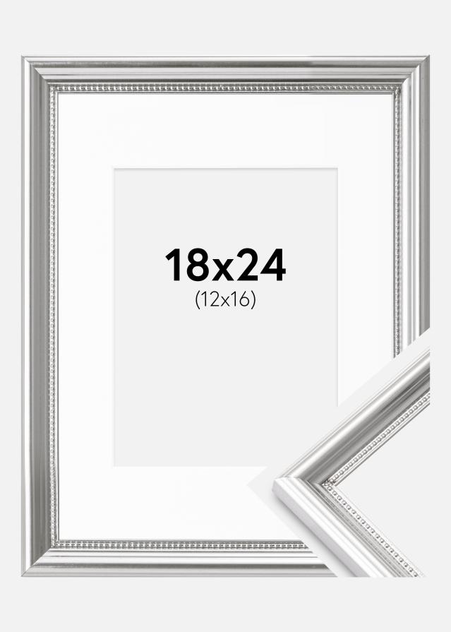 Rāmis Gala Sudrabs 18x24 cm - Paspartū Balts 13x17 cm