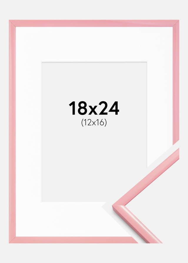 Rāmis New Lifestyle Rozā 18x24 cm - Paspartu Balts 13x17 cm