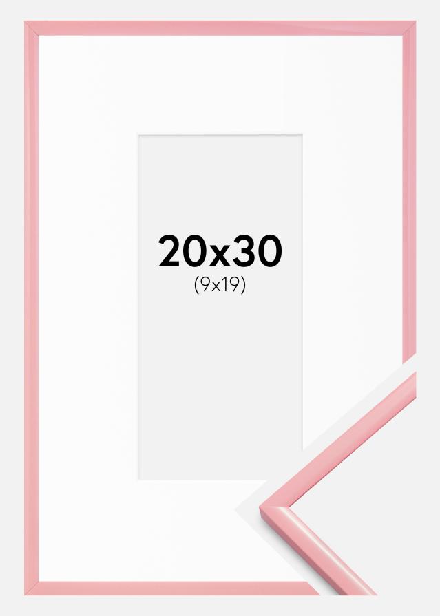 Rāmis New Lifestyle Rozā 20x30 cm - Paspartu Balts 10x20 cm