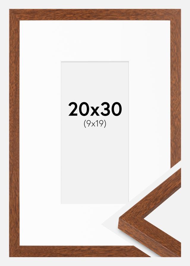 Rāmis Modern Varm brūns 20x30 cm - Paspartu Balts 10x20 cm