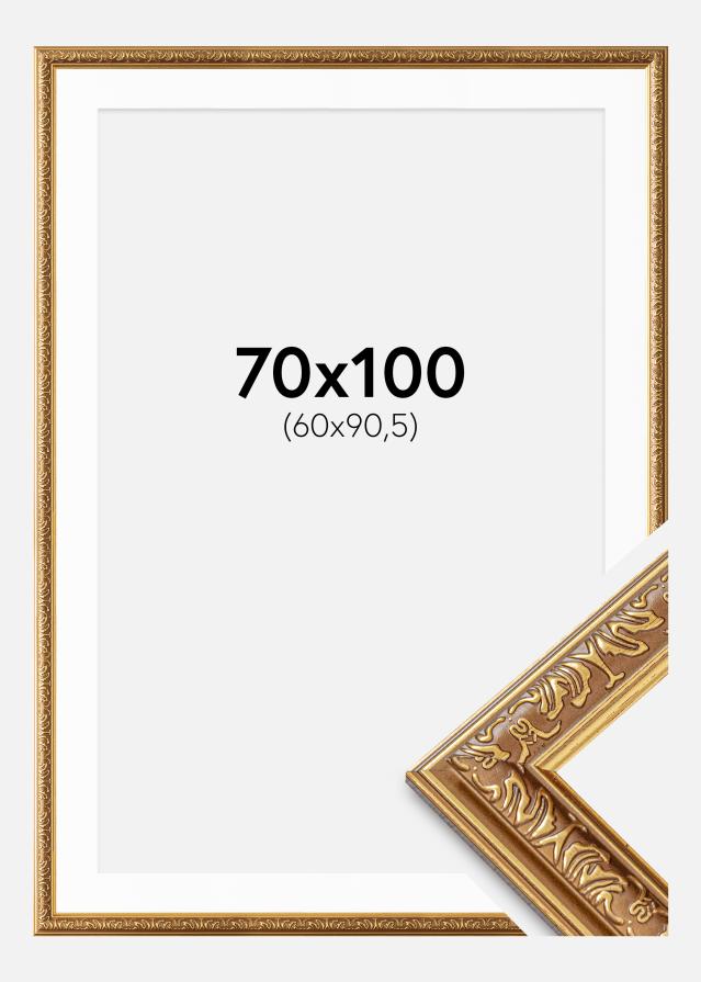 Rāmis Swirl Zelts 70x100 cm - Paspartu Balts 61x91,5 cm