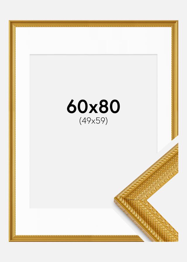 Rāmis Lattice Zelts 60x80 cm - Paspartu Balts 50x60 cm