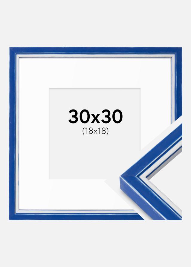 Rāmis Diana zils 30x30 cm - Paspartu Balts 19x19 cm