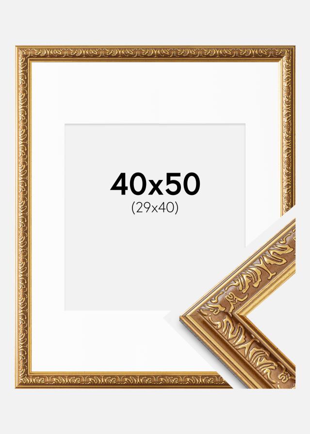 Rāmis Swirl Zelts 40x50 cm - Paspartu Balts 30x41 cm