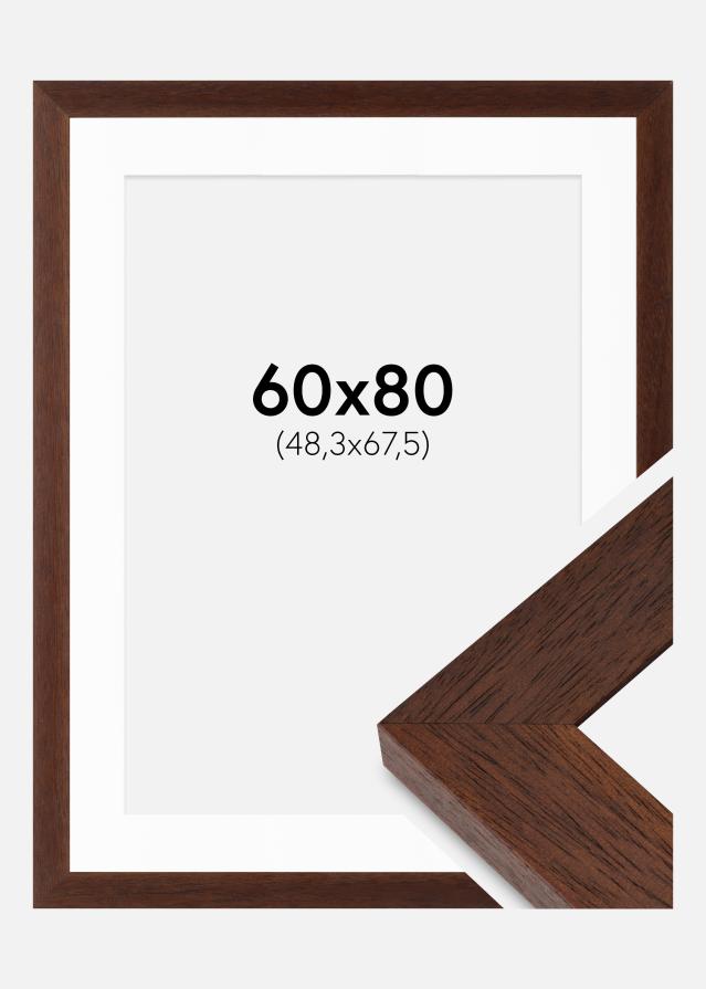 Rāmis Juno Teak 60x80 cm - Paspartu Balts 49,3x68,5 cm