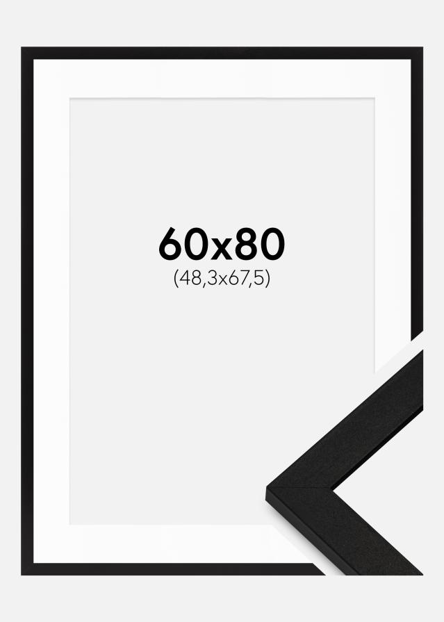 Rāmis BGA Classic Melns 60x80 cm - Paspartu Balts 49,3x68,5 cm
