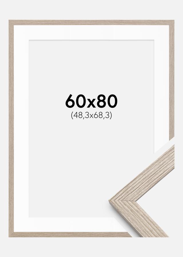 Rāmis Stilren Greige Ozols 60x80 cm - Paspartu Balts 49,3x69,3 cm
