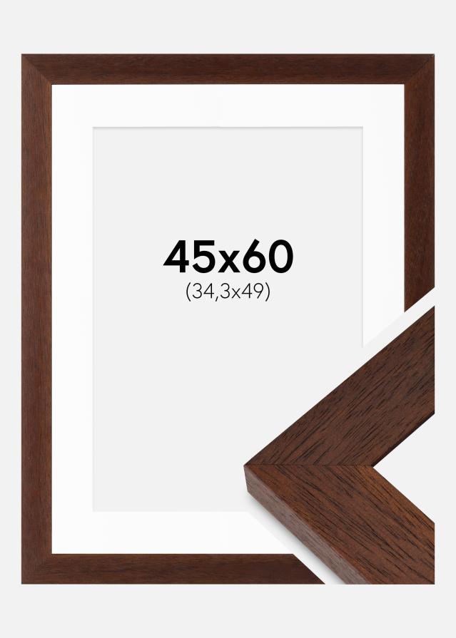 Rāmis Juno Teak 45x60 cm  - Paspartu Vit B3 353x500 mm