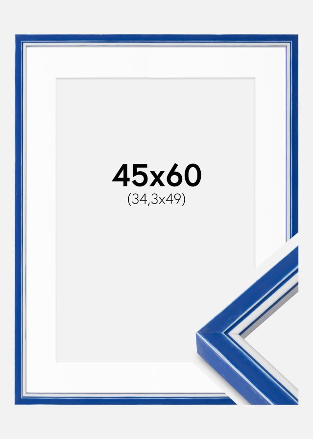 Rāmis Diana zils 45x60 cm - Paspartu Balts B3 353x500 mm