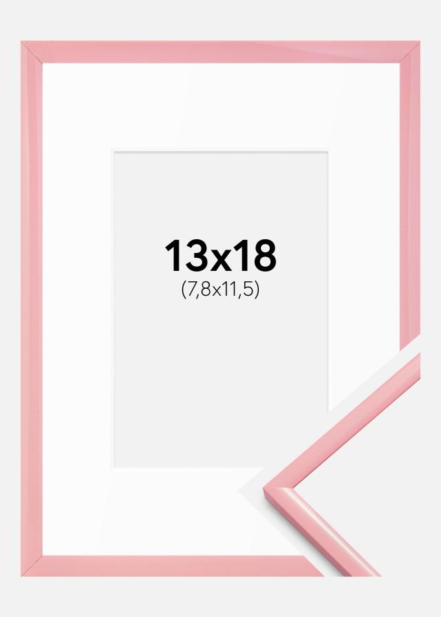 Rāmis New Lifestyle Rozā 13x18 cm - Paspartu Balts B7 88x125 mm