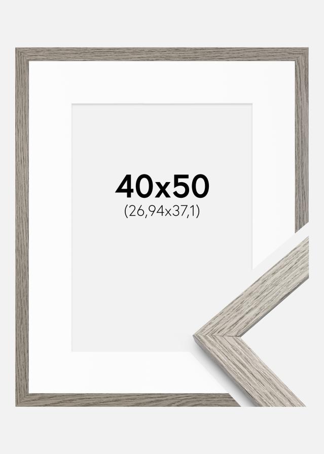 Rāmis Stilren pelēks ozols 40x50 cm - paspartu Balts 11x15 Inches
