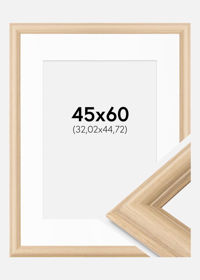 Rāmis Västkusten ozols 45x60 cm - Paspartu balts 13x18 Inches