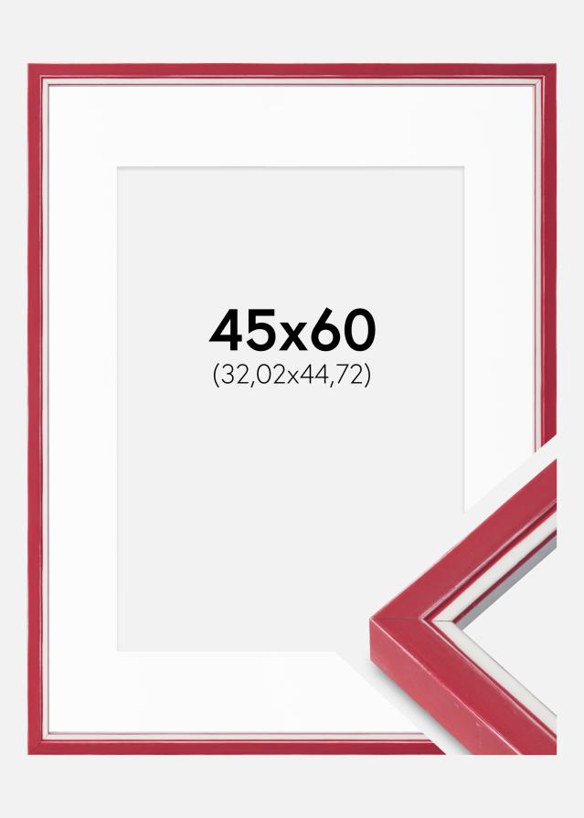 Rāmis Diana Sarkana 45x60 cm - Paspartu Balts 13x18 Inches