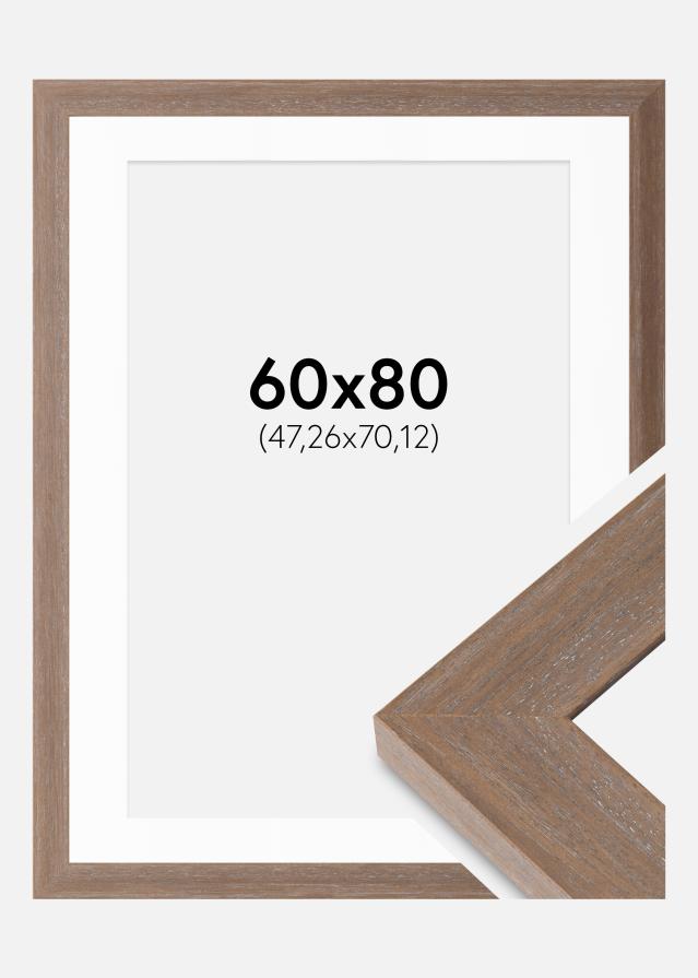 Rāmis Juno pelēks 60x80 cm - Paspartu balts 19x28 Inches