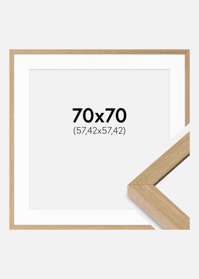 Rāmis Hermes dabīgais ozols 70x70 cm - Paspartu balts 23x23 Inches