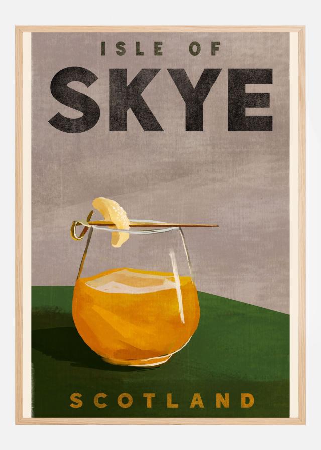 Isle Of Skye Scotland Scotch Cocktail Travel Poster Plakāts