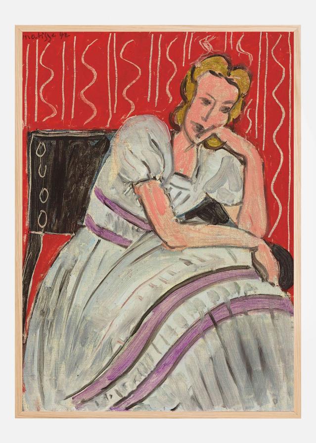 Jeune Femme Assise En Robe Grise - Henri Matisse Plakāts