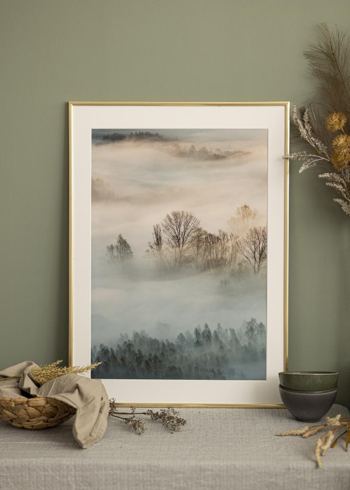 Rāmis New Lifestyle Zelts 20x20 cm - Paspartu Balts 15x15 cm