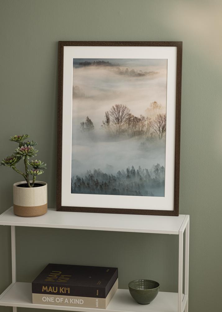 Rāmis Brūns Koks 55x80 cm - Paspartu Balts 45x70 cm