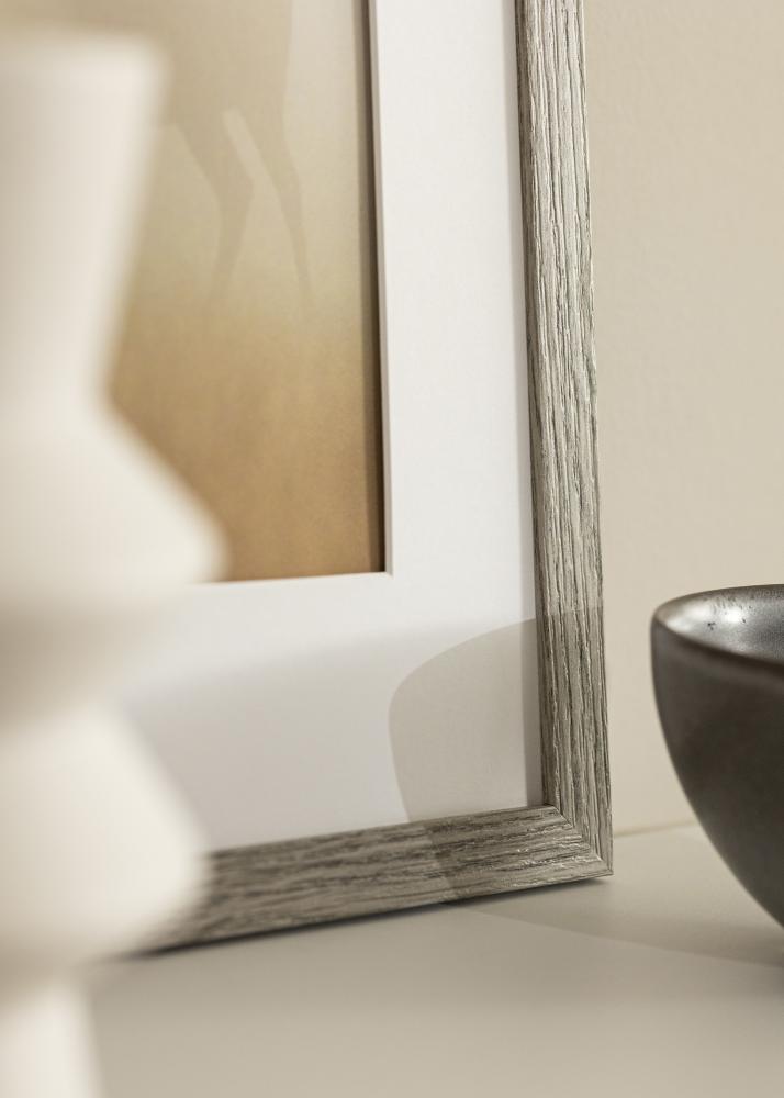 Rāmis Stilren pelēks ozols 40x50 cm - Paspartu Balts 30x40 cm