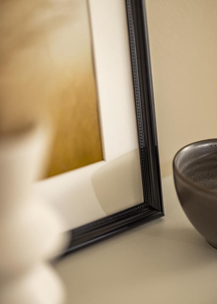 Rāmis Gala Melns 13x18 cm - Paspartu Balts B7 88x125 mm