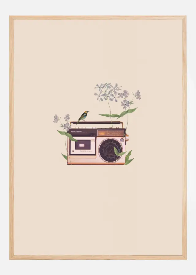 Floral vintage radio Plakāts