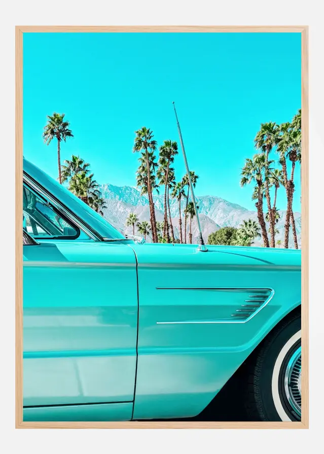 Teal Thunderbird in Palm Springs Plakāts