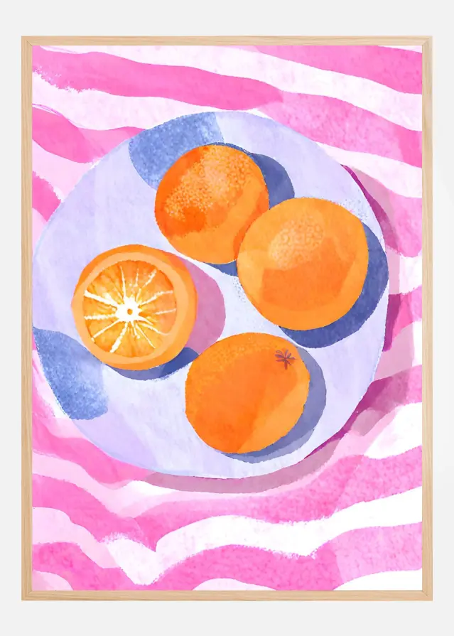 Orangen auf Teller Plakāts