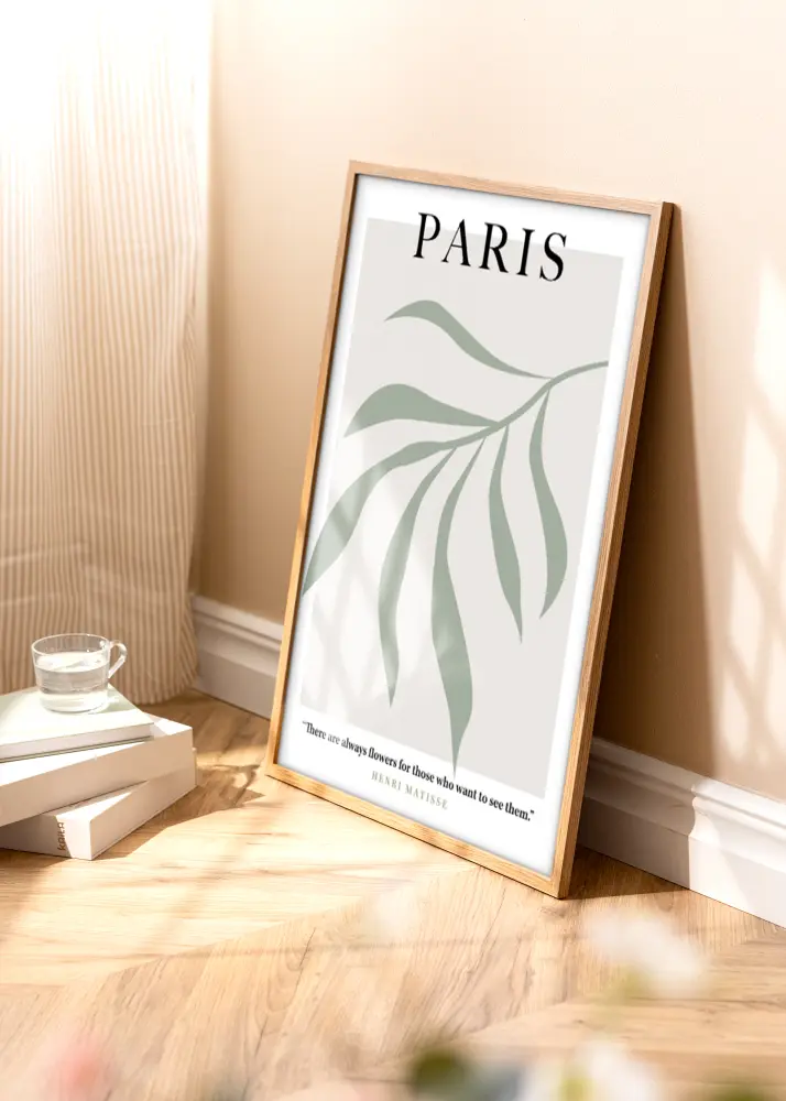 Rāmis Modern Teak 30x40 cm - Paspartu Balts 21x29,7 cm