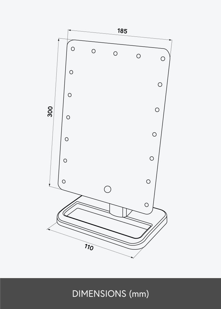 KAILA Kosmētikas spogulis Foot Balts 18x30 cm