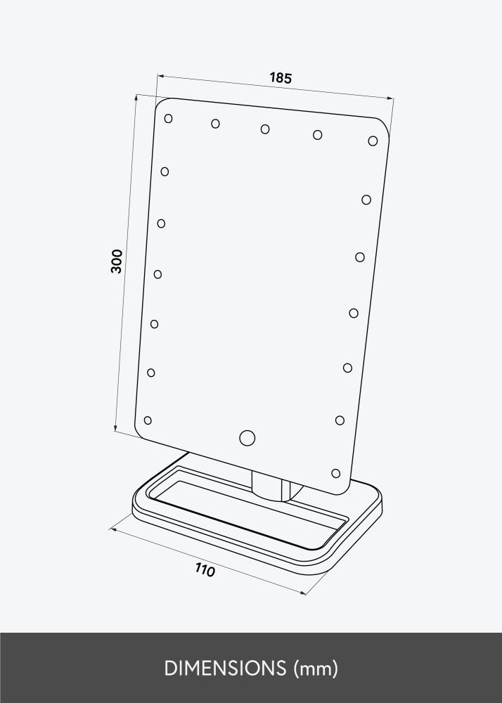 KAILA Kosmētikas spogulis Foot Melns 18x30 cm